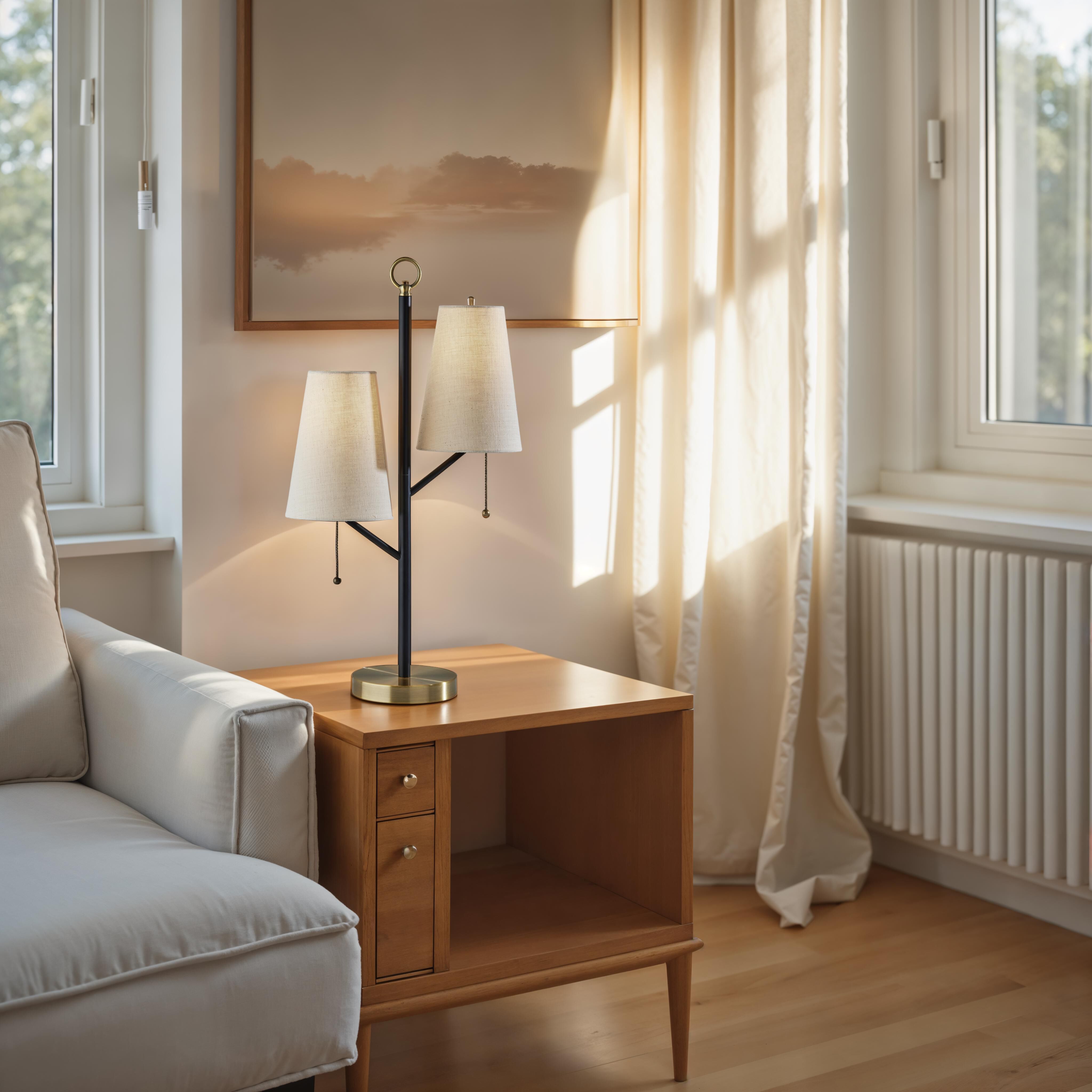 Daniel 27 inch 40.00 watt Black with Antique Brass Accents Table Lamp Portable Light